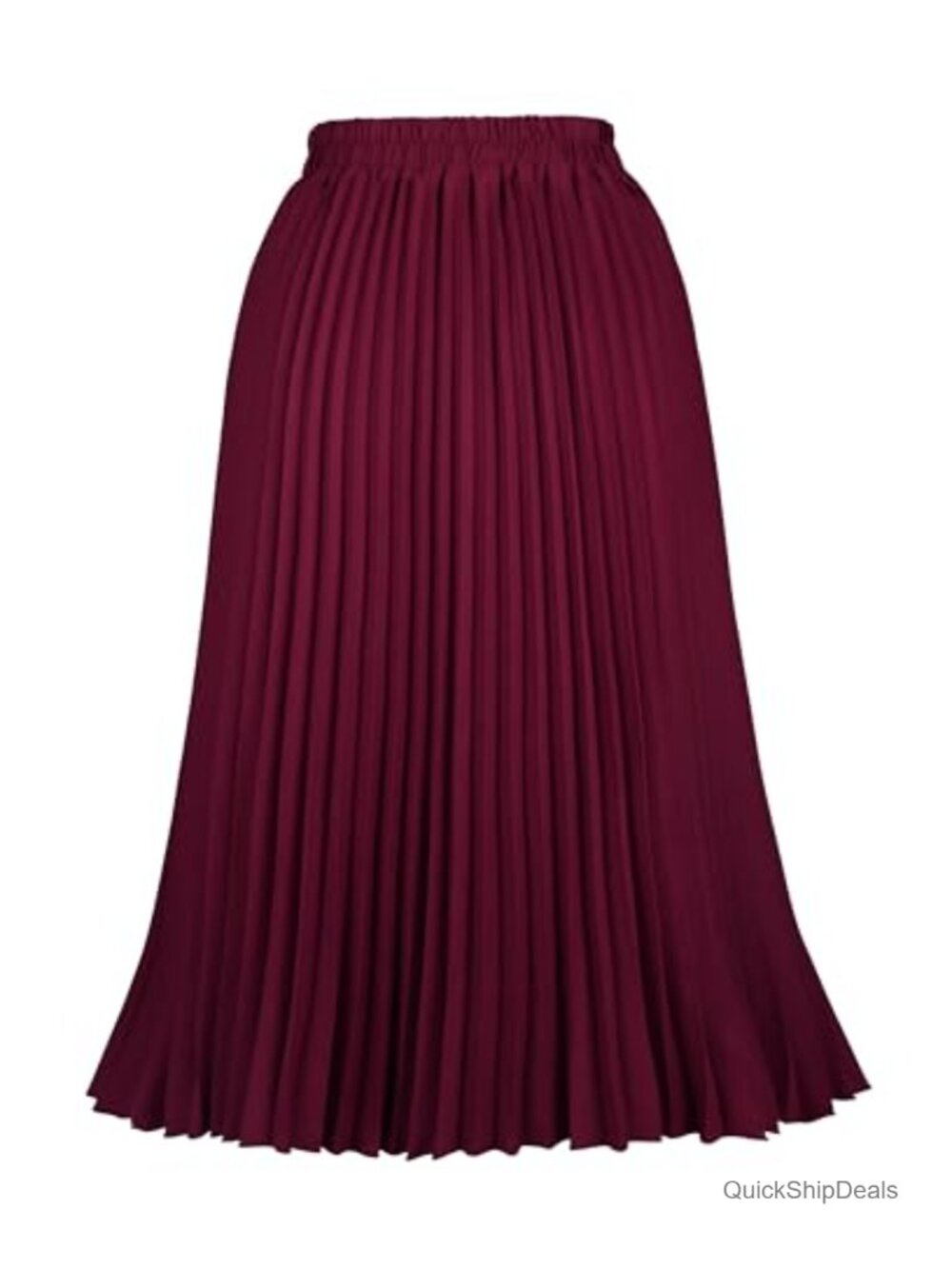 Women's Pleated Skirt Polyester A-Line Swing Flared Midi